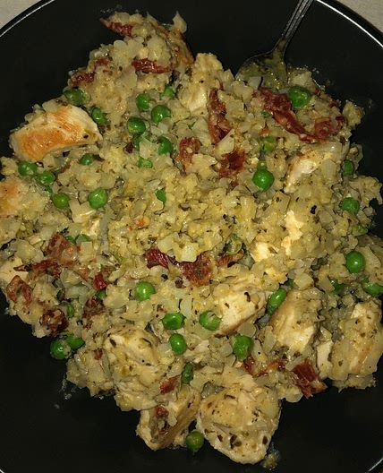 Pesto chicken cauliflower rice risotto 