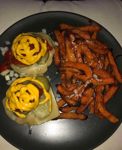 Turkey burgers with sweet potato fries 
