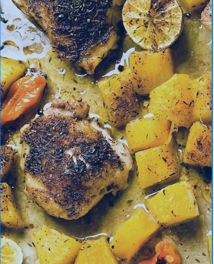 Jerk-Spiced Chicken & Pineapple Traybake