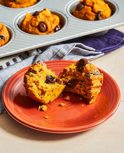 Vegan Pumpkin Muffins with Chocolate Chips
