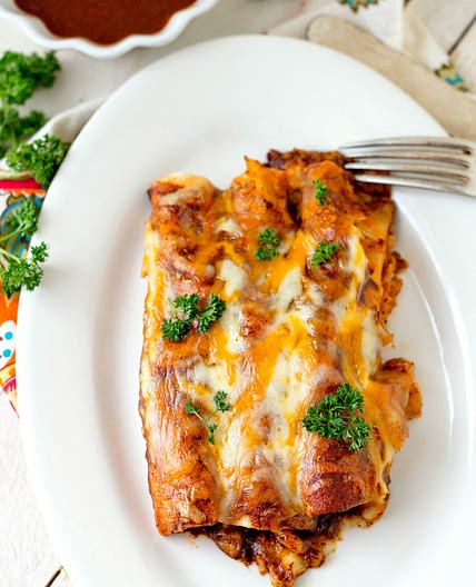Chicken Enchiladas with Homemade Red Enchilada Sauce