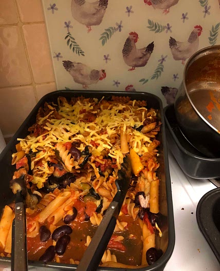 Roasted vegetable pasta bake