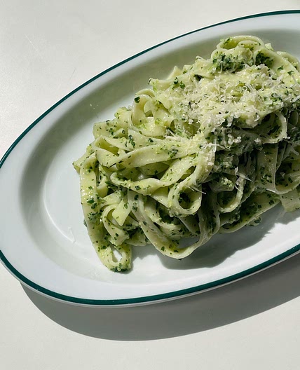 Chamnamul pesto pasta
