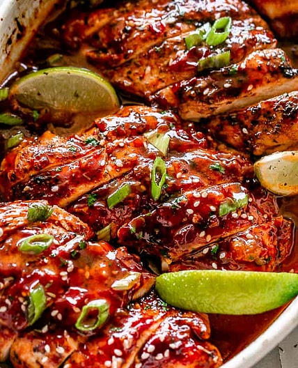 Honey Sriracha Baked Chicken Breasts