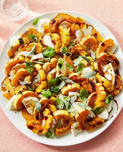 Layered Fall Salad with Squash & Mozzarella