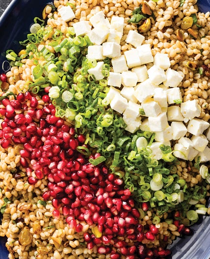 *0366kcal[8.5][10/10]* Barley Salad with Pomegranate, Pistachios, and Feta