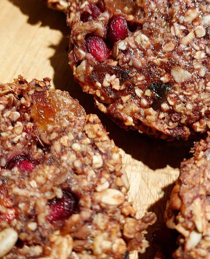 Energy bar - Banana, oatmeal, pomegranate, raisins and cranberries