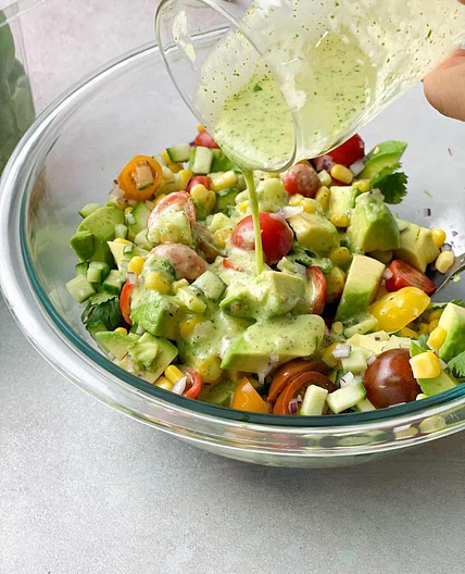 Avocado Salad with Lime Cilantro Dressing