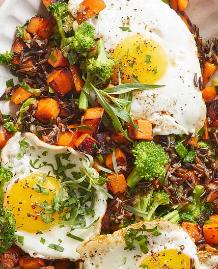 Sweet Potato, Broccoli & Wild Rice Hash