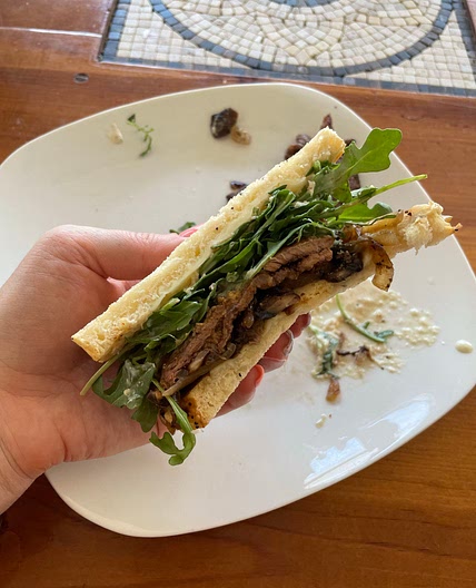 Steak, Provolone, and Creamy Horseradish Sandwich