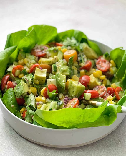 Avocado Salad with Lime Cilantro Dressing