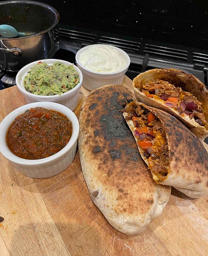Slow Cooker Pulled Pork Burrito Calzones