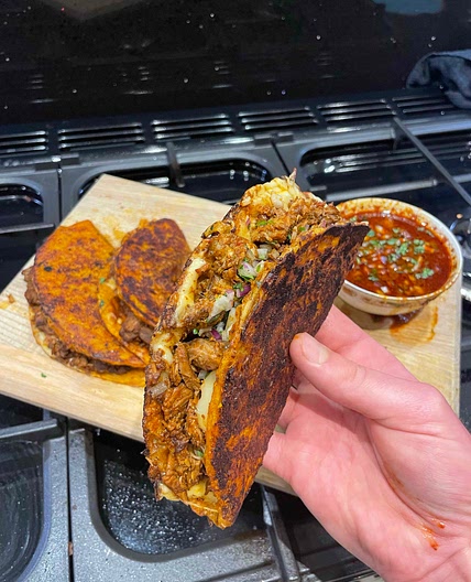 Slow Cooker Curried Lamb Paratha Tacos