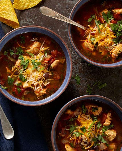 Pressure-Cooker Chicken Enchilada Soup