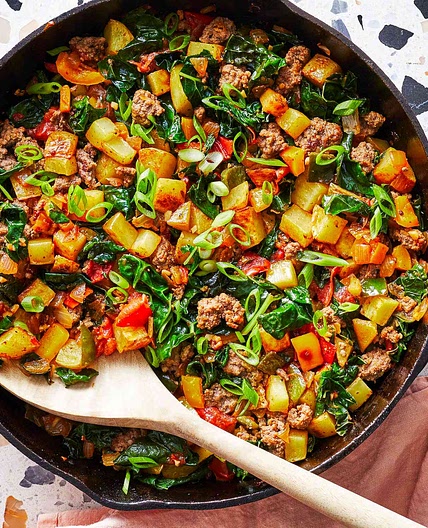 Ground Beef & Potatoes Skillet