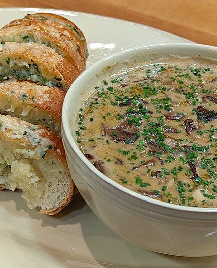 Rach's "Shut-the-Door Good" Mushroom Soup + Garlic Bread