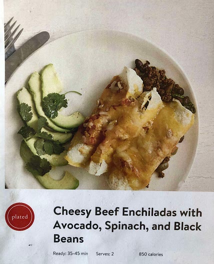 Enchiladas with spinach and black beans
