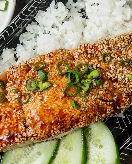 Sesame Crusted Teriyaki Salmon
