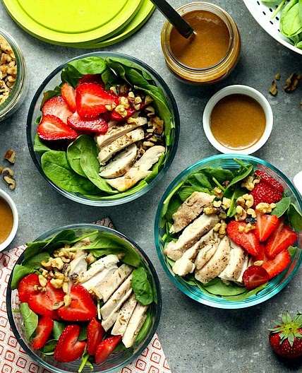 Spinach & Strawberry Meal-Prep Salad