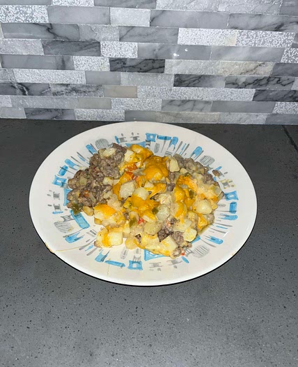 Cheesy Potato and Hamburger Casserole