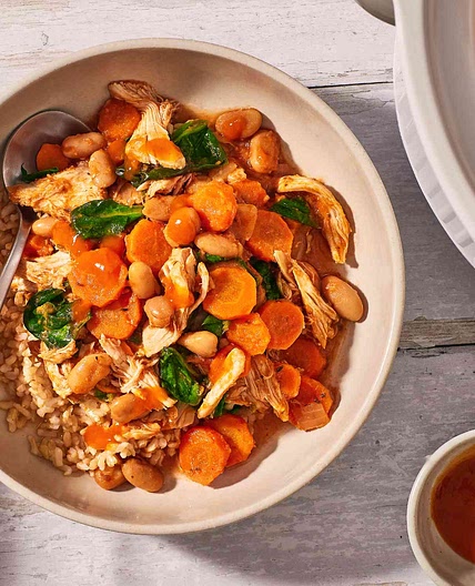 Slow-Cooker Chicken, Spinach & White Bean Stew