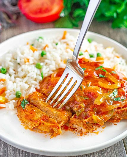 Basil Tomato Pork Chops