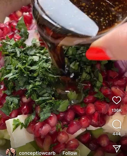 Pomegranate feta salad