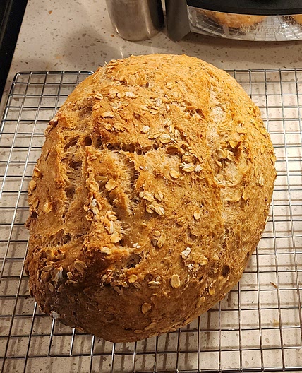 No knead multigrain whole wheat bread