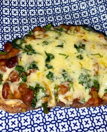 Cheesy Indian Beans on Toast
