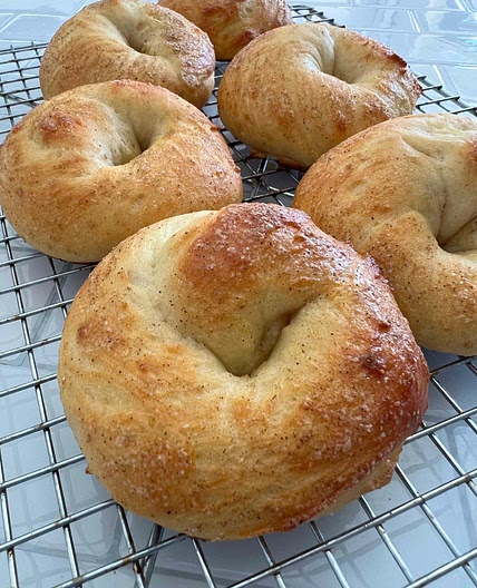 WIC Approved No Yeast Cinnamon Bagels
