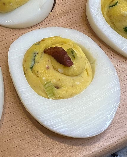 Bacon and Blue Cheese Deviled Eggs