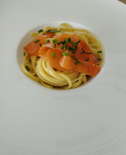 Spaghetti Saumon fumé (inspiration carbonara Zanoni)