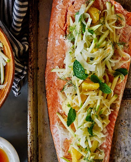 Citrus Salmon with Fennel, Citrus, & Mint Slaw