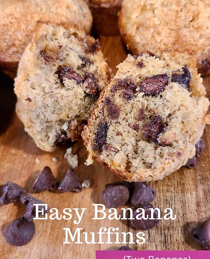 Easy Banana Muffins (Two Bananas)