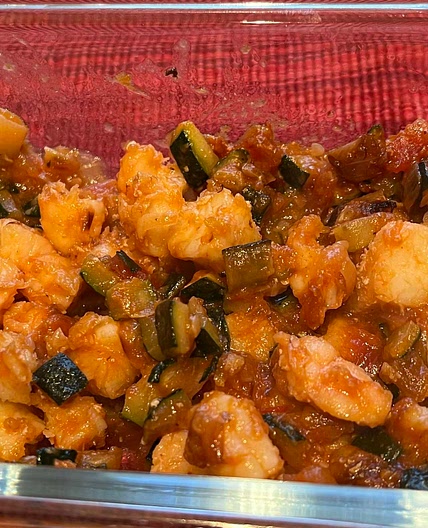 Shrimp and veggies for babies BLW