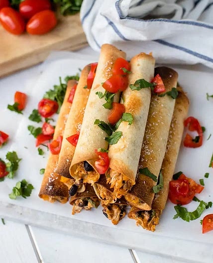 BBQ black bean taquitos