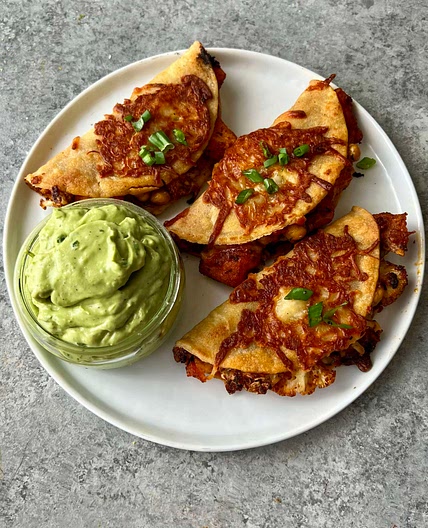 Paprika Cauliflower & Sweet Potato Tacos with Zesty Chickpeas