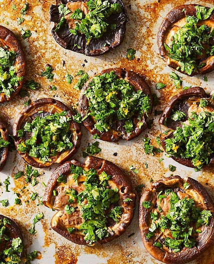 Crispy Smashed Mushrooms with Gremolata