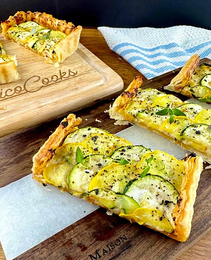Courgette and Sun-Dried Tomato Pesto Tart