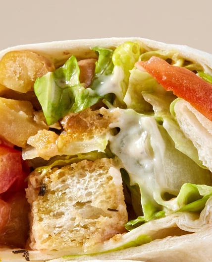 Chickpea Caesar Salad Wraps