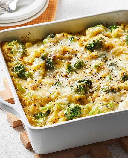 Broccoli-Cheddar Spaghetti Squash Casserole