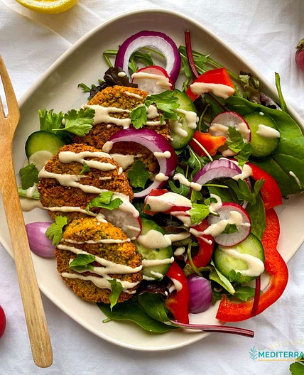 Easy Baked Falafel with Lemon-Tahini Sauce