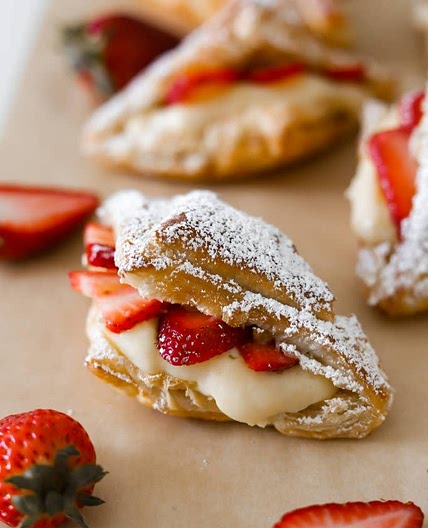 Strawberry Custard Croissants 