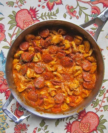 Cheesy Smoked Sausage Skillet