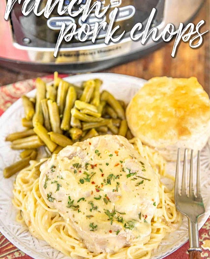 Ranch Pork Chops Over Pasta