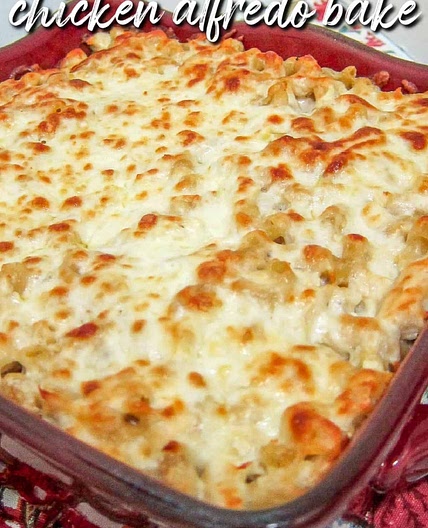 Three Cheese Chicken Alfredo Bake