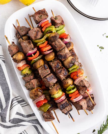 Lemon Garlic Steak Kabobs
