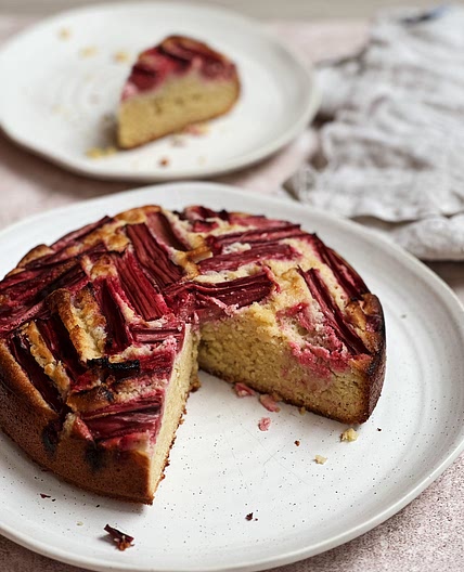 Rhubarb Almond Cake