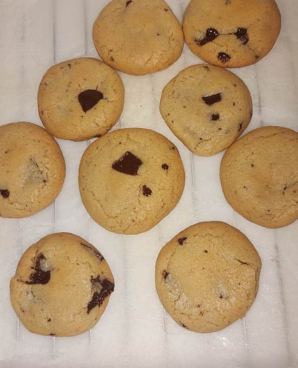 Yummy cookies with chocolate chips
