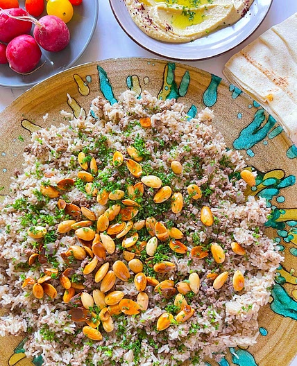 Arabic One Pot Spiced Rice & Ground Beef (Hashweh Rice)